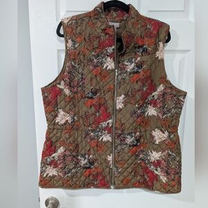Chico's Grand Wildflower Print Bungee Cord Vest with Zipper Closure in Size 3/XL